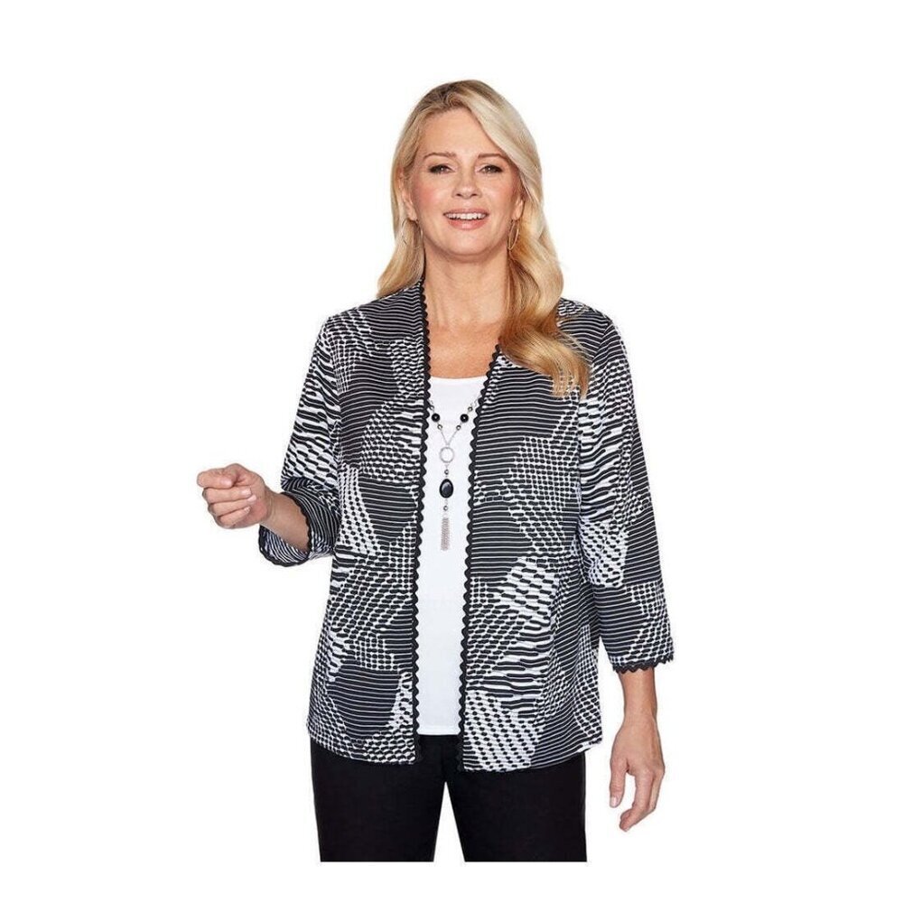 Alfred Dunner Riverside Drive Textured 2 for 1 Top Detachable Necklace Sz XL NWT